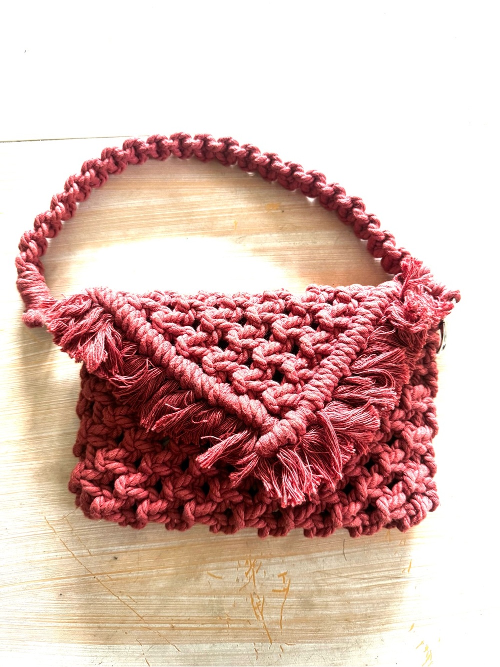 NWT!  Astoria Knots Macrame Tuff Tiff Clutch in Terracotta